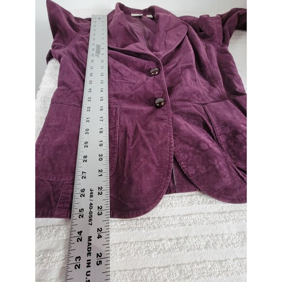 Halogen Womens Plum Corduroy Blazer Jacket Large Two-Button Pockets Casual - Picture 7 of 7